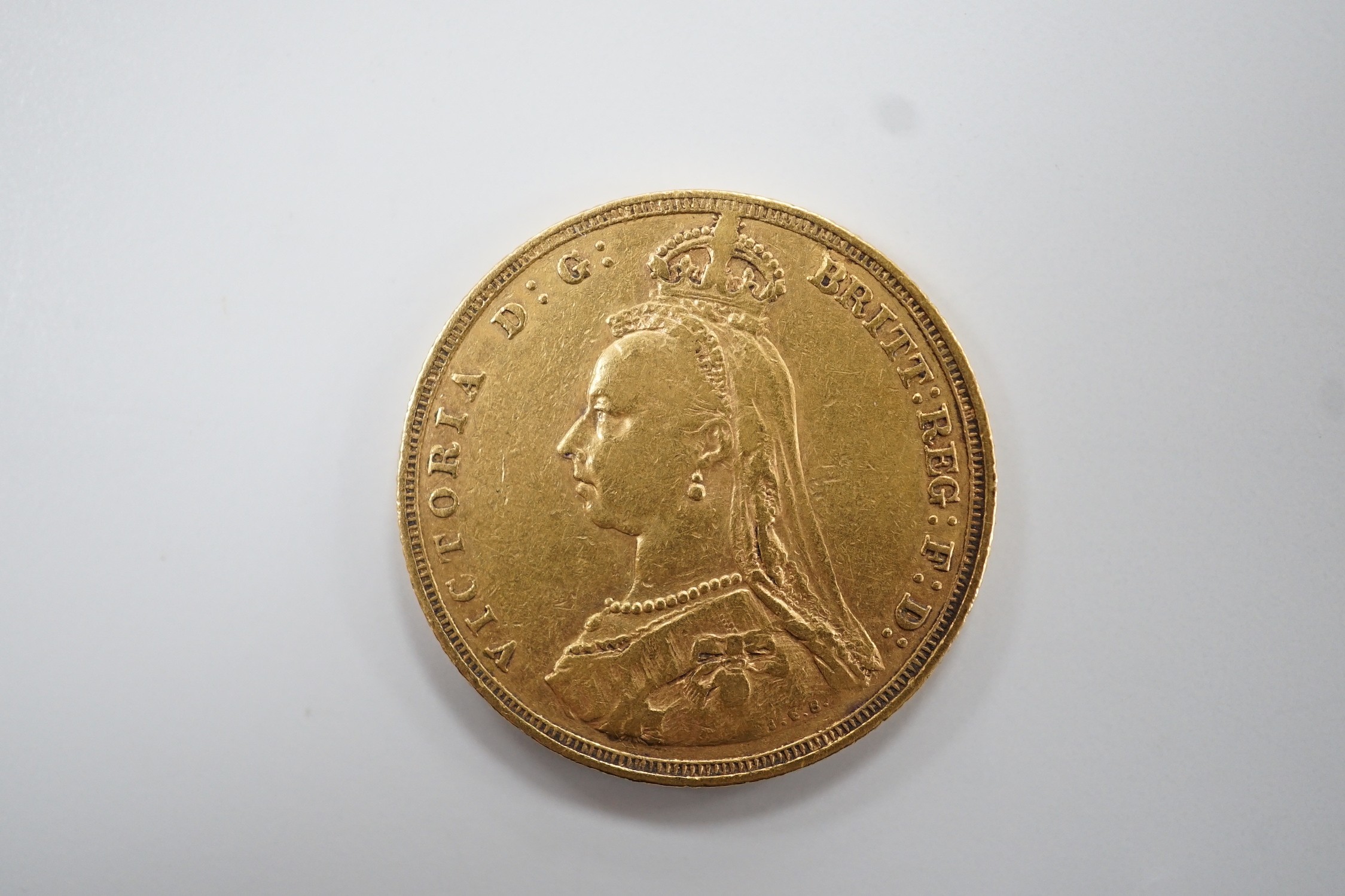 A Victorian 1887M gold sovereign, VF.